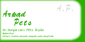 arpad pets business card